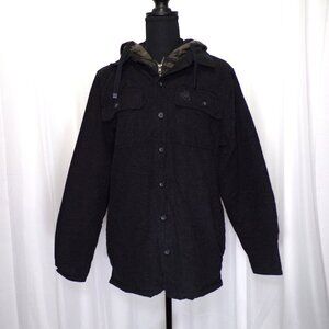 Legendary Whitetails Maplewood Hooded Flannel Shirt Jacket Medium Black Camo